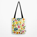 Artsy colorful wildflowers Tote Bag Gallery Image 2