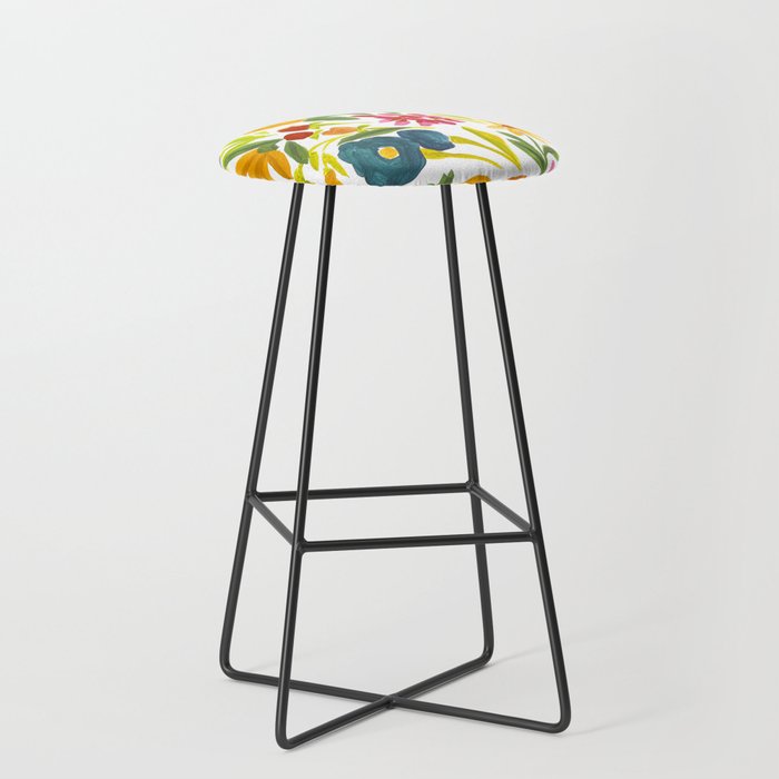 Artsy colorful wildflowers Stool Gallery Image 1
