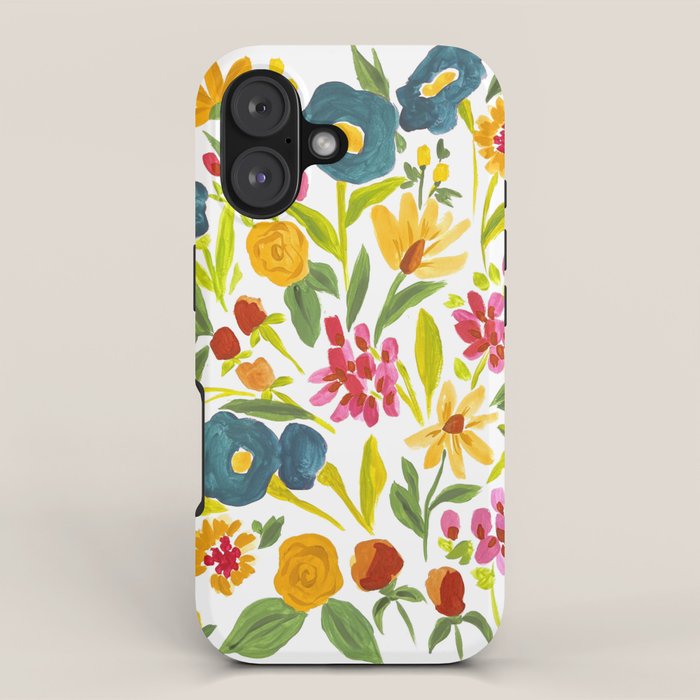 Artsy colorful wildflowers iPhone Case Gallery Image 1