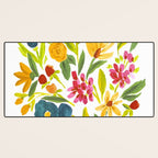 Artsy colorful wildflowers Desk Mat Gallery Image 3