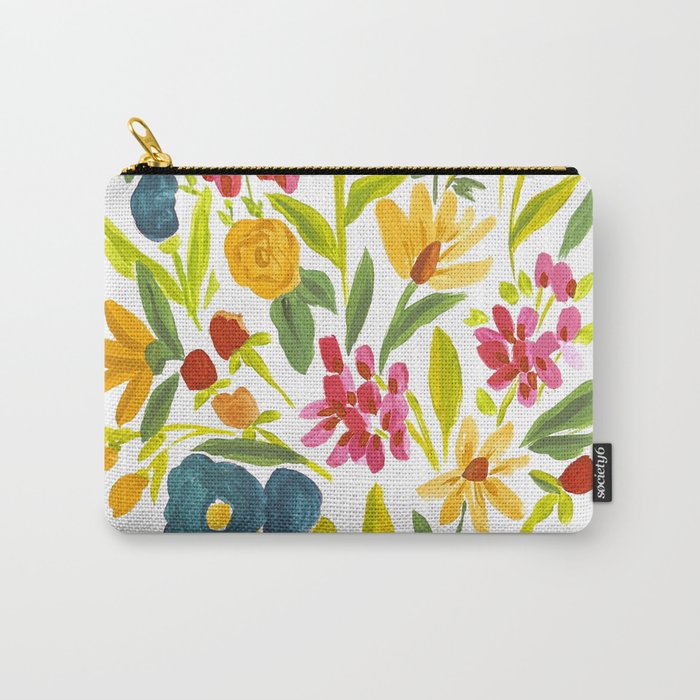 Artsy colorful wildflowers Carry All Pouch Gallery Image 1