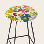 Artsy colorful wildflowers Stool Gallery Image 2