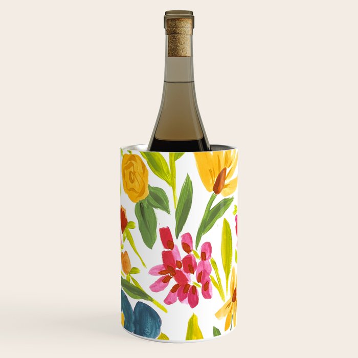 Artsy colorful wildflowers Wine Chiller Gallery Image 1