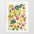 Artsy colorful wildflowers Poster Gallery Image 4