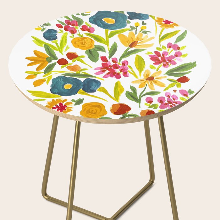 Artsy colorful wildflowers Side Table Gallery Image 2