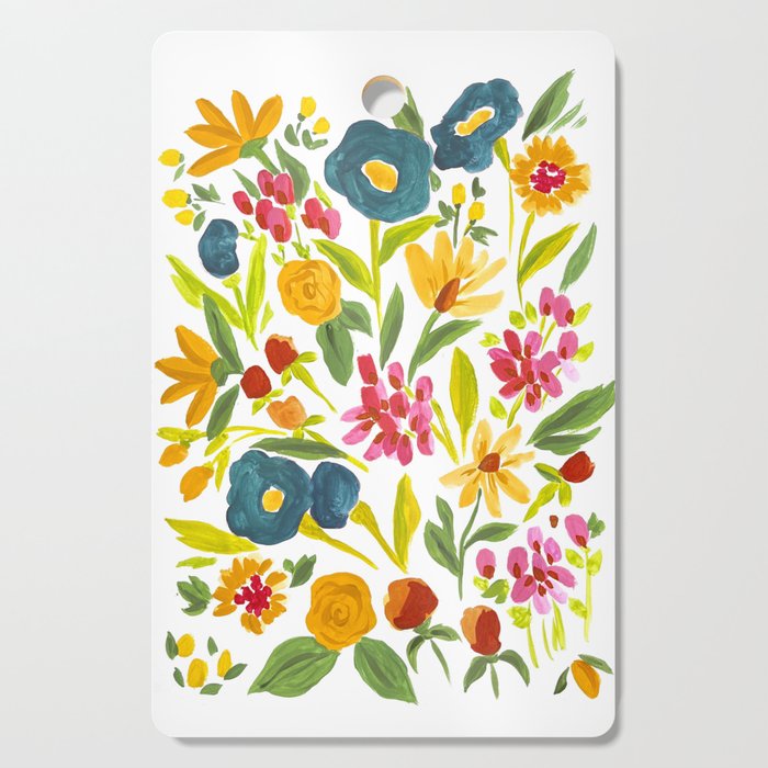 Artsy colorful wildflowers Cutting Board Gallery Image 1