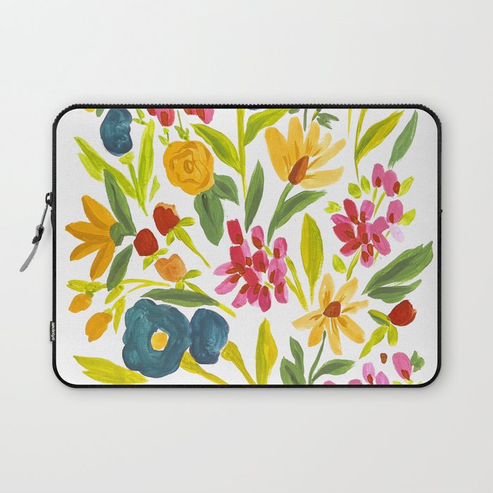 Artsy colorful wildflowers Laptop Sleeve Gallery Image 1