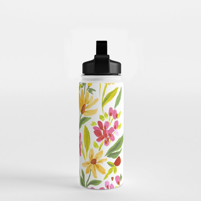 Artsy colorful wildflowers Water Bottle Gallery Image 2