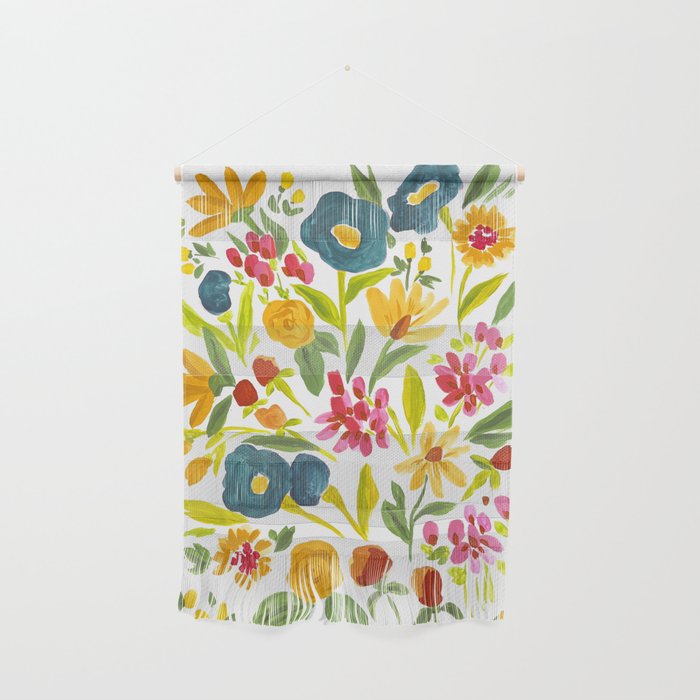 Artsy colorful wildflowers Wall Hanging Gallery Image 1