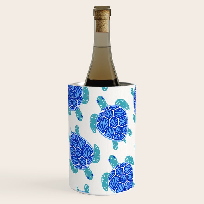 Sea Turtle - Blue Palette Wine Chiller Gallery Image 1