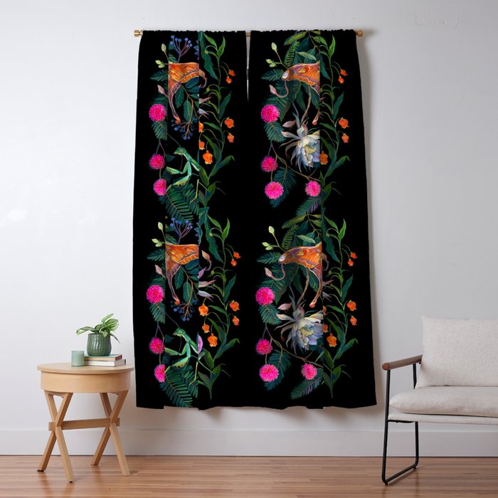 Mantis and Moth Cactus Flower Window Curtain Gallery Image 5