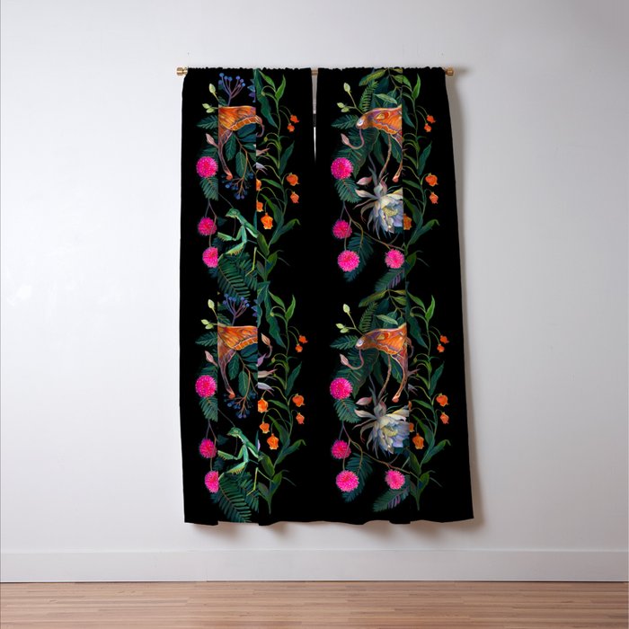 Mantis and Moth Cactus Flower Window Curtain Gallery Image 3