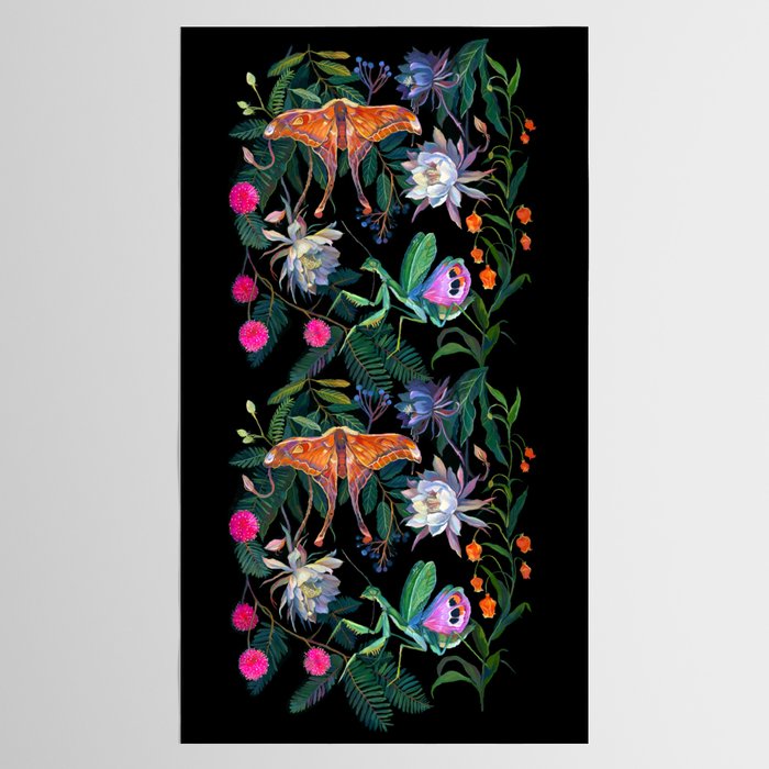 Mantis and Moth Cactus Flower Tablecloth Gallery Image 2