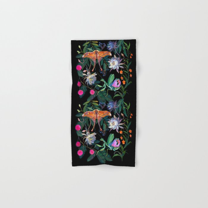 Mantis and Moth Cactus Flower Bath Towel Gallery Image 1