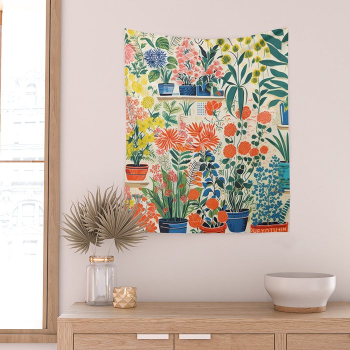 Colourful Flower Nursery Wall Tapestry Gallery Image 2