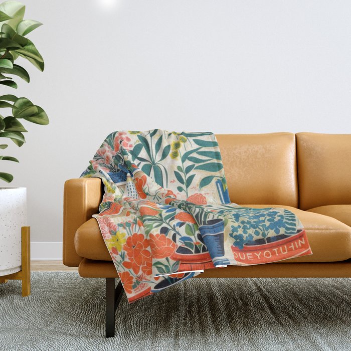 Colourful Flower Nursery Throw Blanket Gallery Image 1