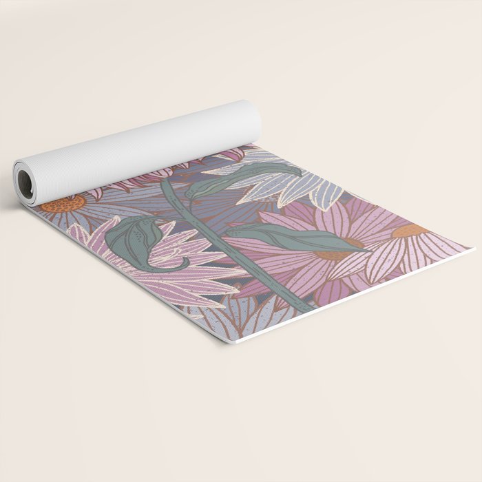 Monarch Butterfly and Wildflowers - Cream Yoga Mat Gallery Image 2