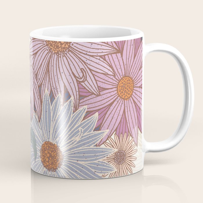 Monarch Butterfly and Wildflowers - Cream Coffee Mug Gallery Image 1