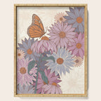 Monarch Butterfly and Wildflowers - Cream Serving Tray Gallery Image 1