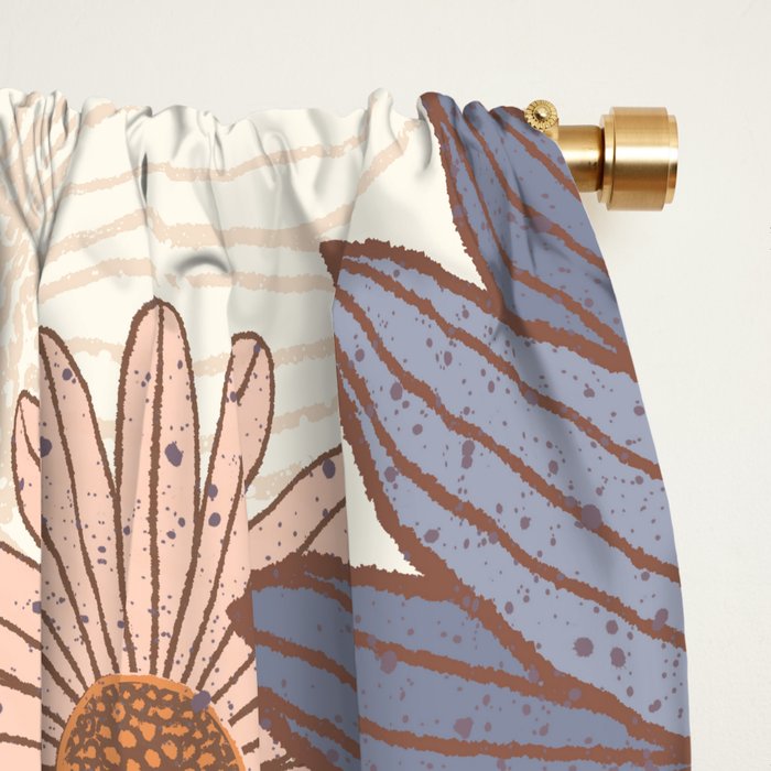 Monarch Butterfly and Wildflowers - Cream Window Curtain Gallery Image 2