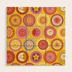 Many faces of Sun, Moon and Stars Wood Wall Art Gallery Image 1