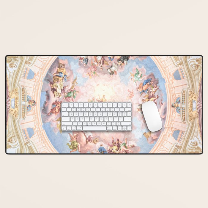 Renaissance Ceiling Painting Gods Angels Fresco Desk Mat Gallery Image 1