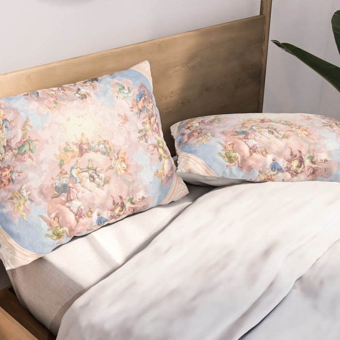 Renaissance Ceiling Painting Gods Angels Fresco Pillow Sham Gallery Image 2