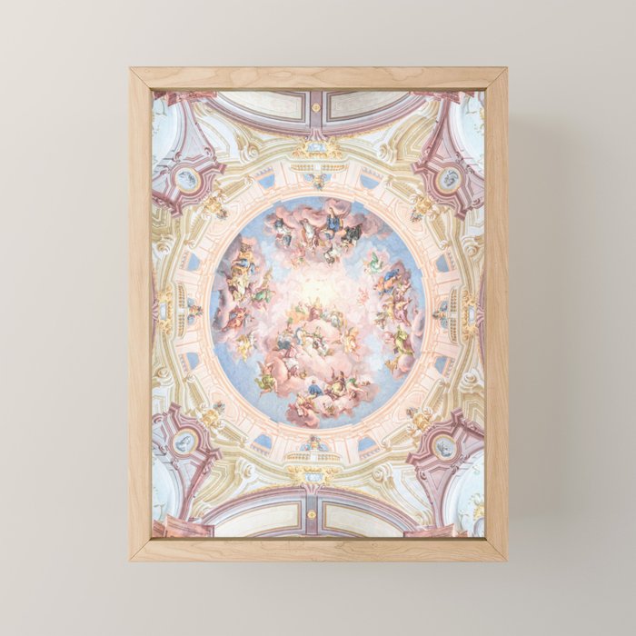 Renaissance Ceiling Painting Gods Angels Fresco Mini Art Print Gallery Image 1
