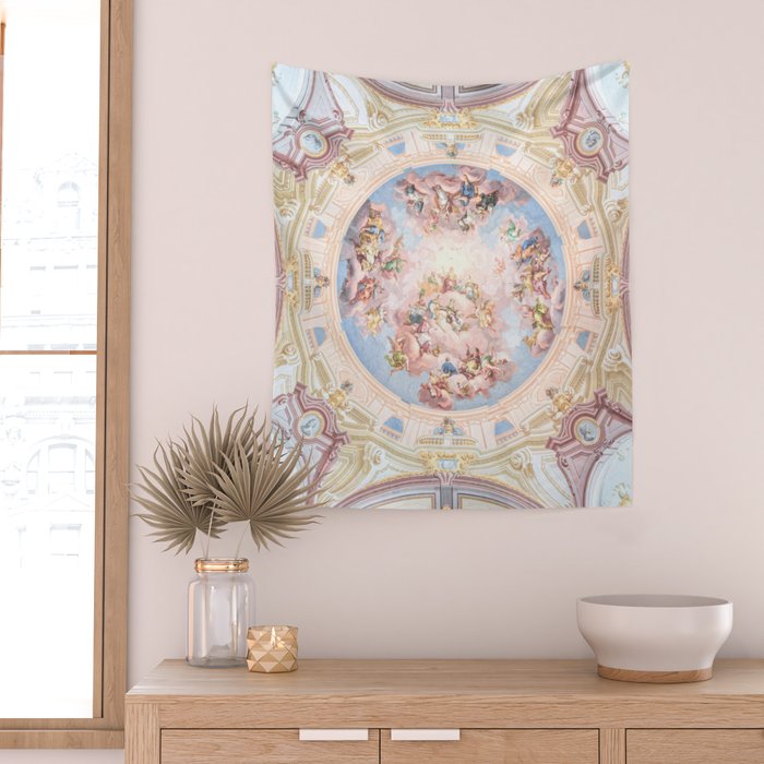 Renaissance Ceiling Painting Gods Angels Fresco Wall Tapestry Gallery Image 2