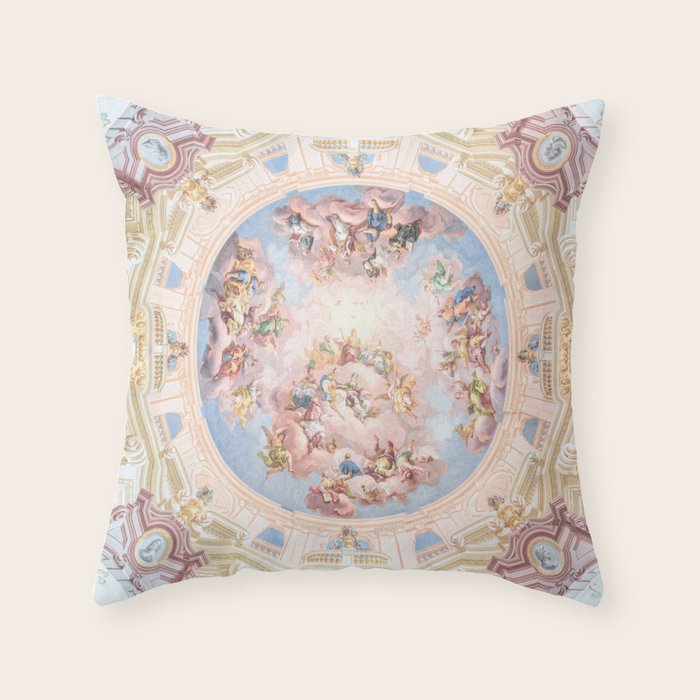 Renaissance Ceiling Painting Gods Angels Fresco Throw Pillow Gallery Image 6