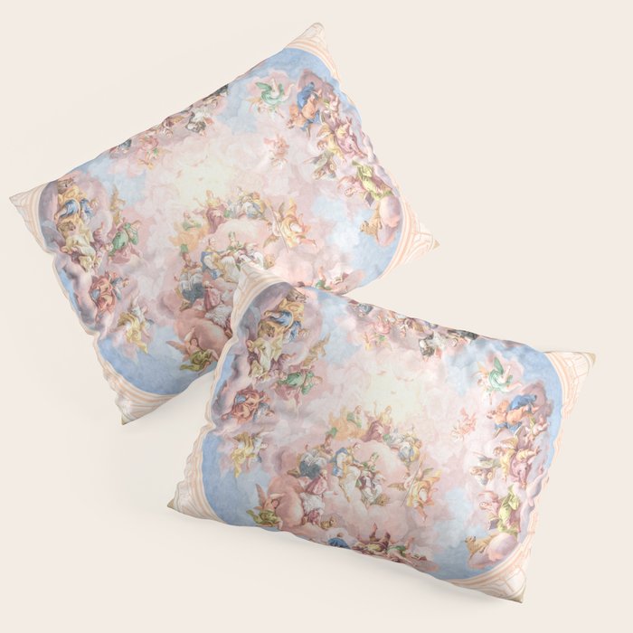 Renaissance Ceiling Painting Gods Angels Fresco Pillow Sham Gallery Image 1