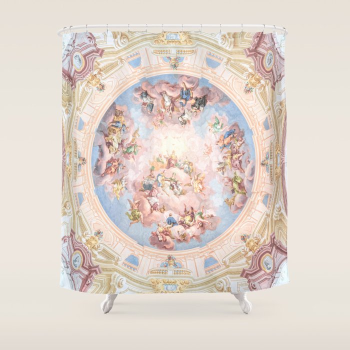 Renaissance Ceiling Painting Gods Angels Fresco Shower Curtain Gallery Image 1