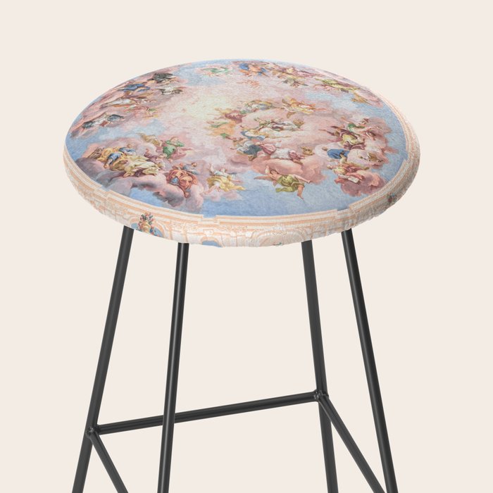 Renaissance Ceiling Painting Gods Angels Fresco Stool Gallery Image 2