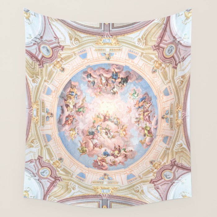 Renaissance Ceiling Painting Gods Angels Fresco Wall Tapestry Gallery Image 1