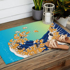 Shiba Inu in Great Wave Outdoor Rug Gallery Image 2