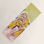 Woman sitting on sofa Yoga Mat Gallery Image 1