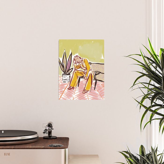 Woman sitting on sofa Poster Gallery Image 2