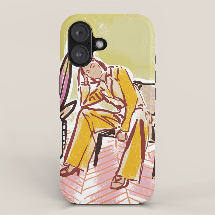 Woman sitting on sofa iPhone Case Gallery Image 1