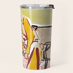 Woman sitting on sofa Travel Mug Gallery Image 2
