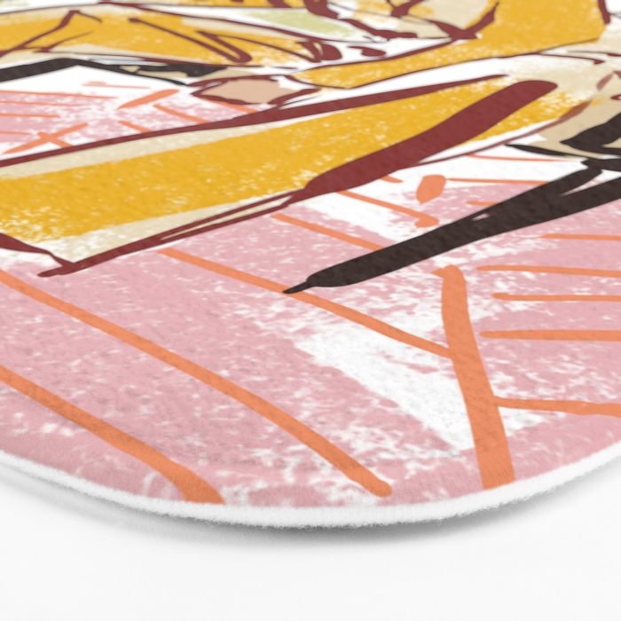 Woman sitting on sofa Bath Mat Gallery Image 3