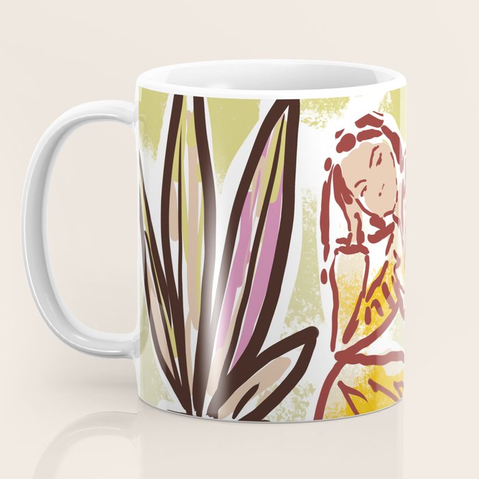 Woman sitting on sofa Coffee Mug Gallery Image 3