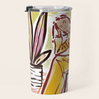 Woman sitting on sofa Travel Mug Gallery Image 3