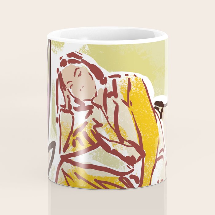 Woman sitting on sofa Coffee Mug Gallery Image 4