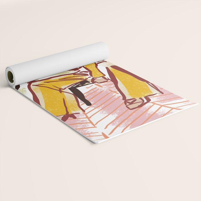 Woman sitting on sofa Yoga Mat Gallery Image 2