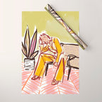 Woman sitting on sofa Wrapping Paper Gallery Image 1
