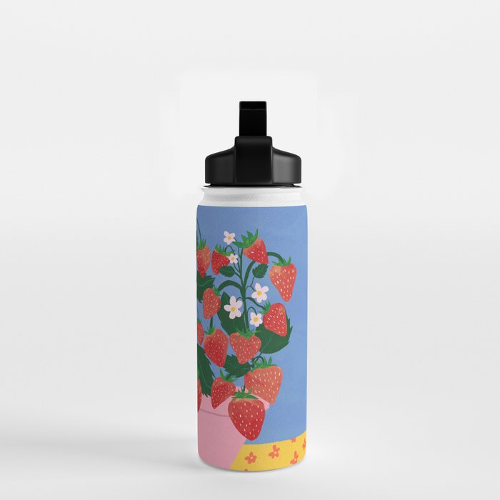 Potted Strawberries Water Bottle Gallery Image 2