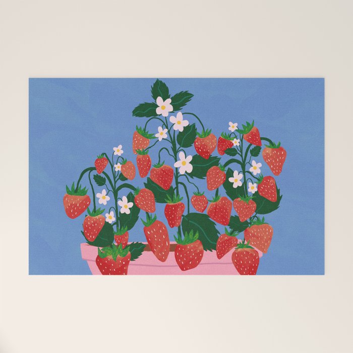 Potted Strawberries Welcome Mat Gallery Image 1