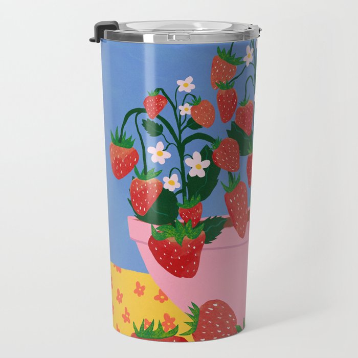 Potted Strawberries Travel Mug Gallery Image 3