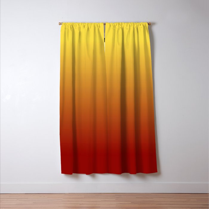 OMBRE RUST YELLOW COLOR Window Curtain Gallery Image 3