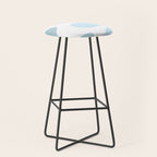 Happy Flower 60s Retro Vibe Light Blue Light Green White Stool Gallery Image 1